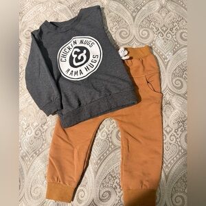 Amazon Charcoal Sweatshirt and Rust Joggers Set